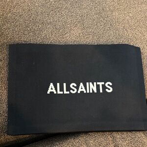 AllSaints Izzy Logo Jacquard Recycled Polyester Clutch